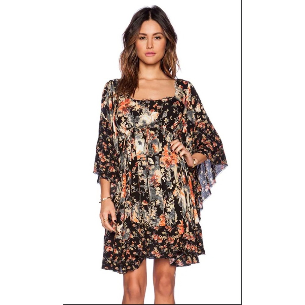 Free People Heart of Gold Dress Moonlight Boho Floral Romantic Whimsigoth Sz XS